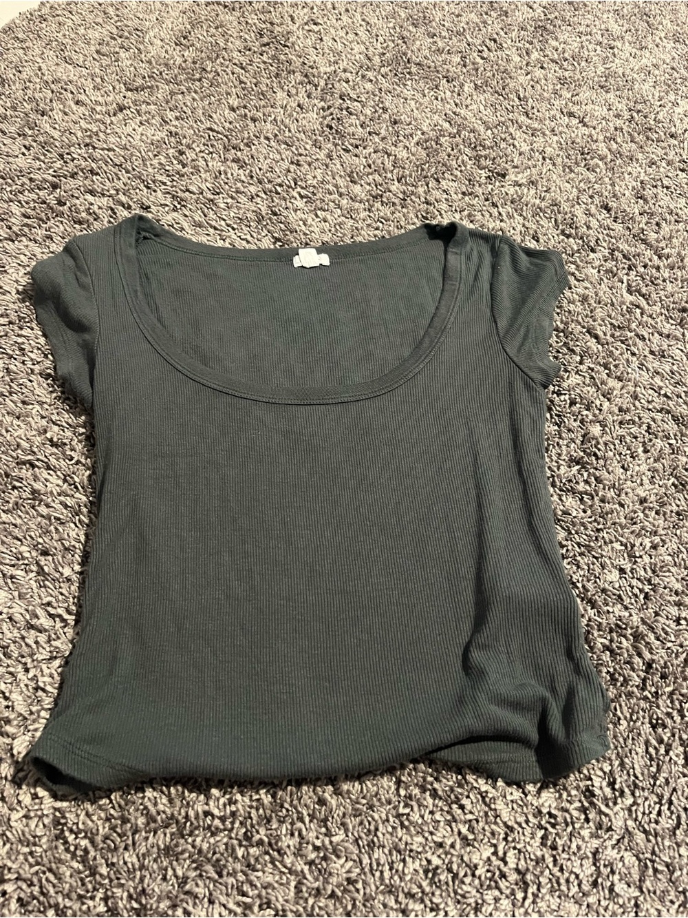 Garage Scoop Neck Ribbed Tee - Forest Green